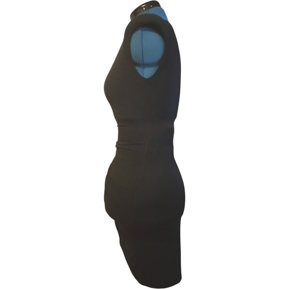 Guess MARCIANO Dress Sleeveless Midi Stretch Bodycon Side Shirred Banded Size S - Picture 3 of 6